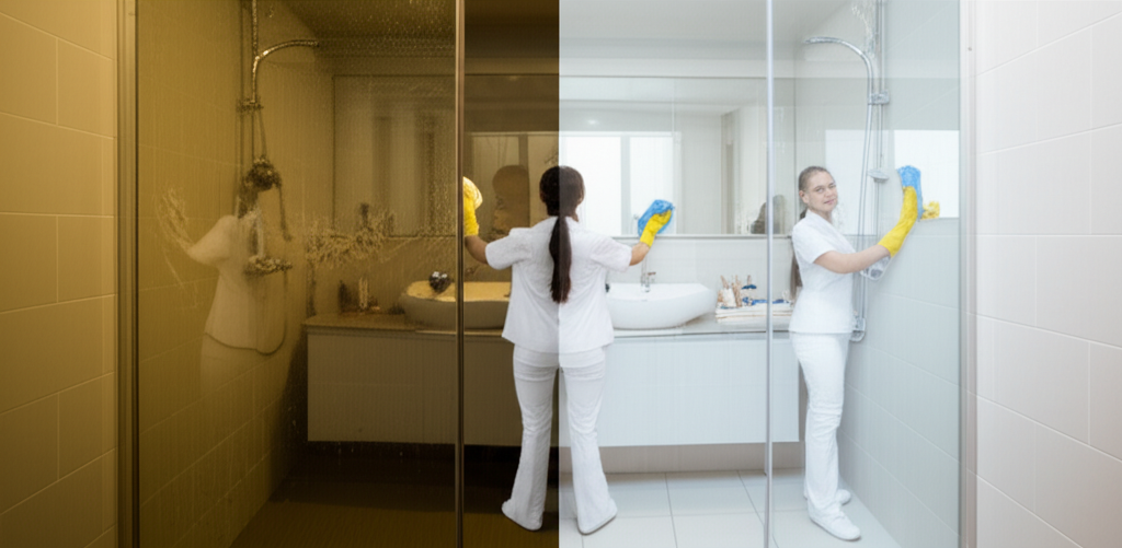 Professional Bathroom cleaning before and after