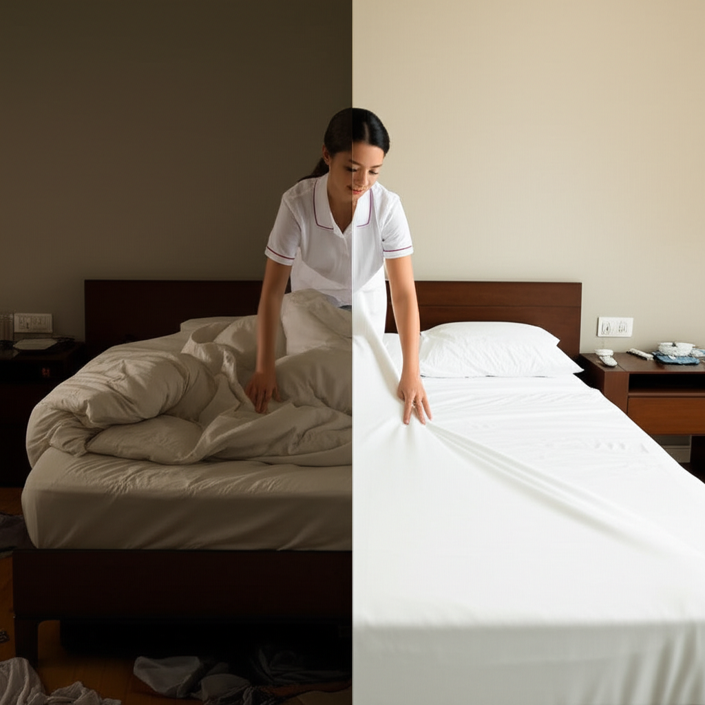 Professional Bedroom cleaning before and after