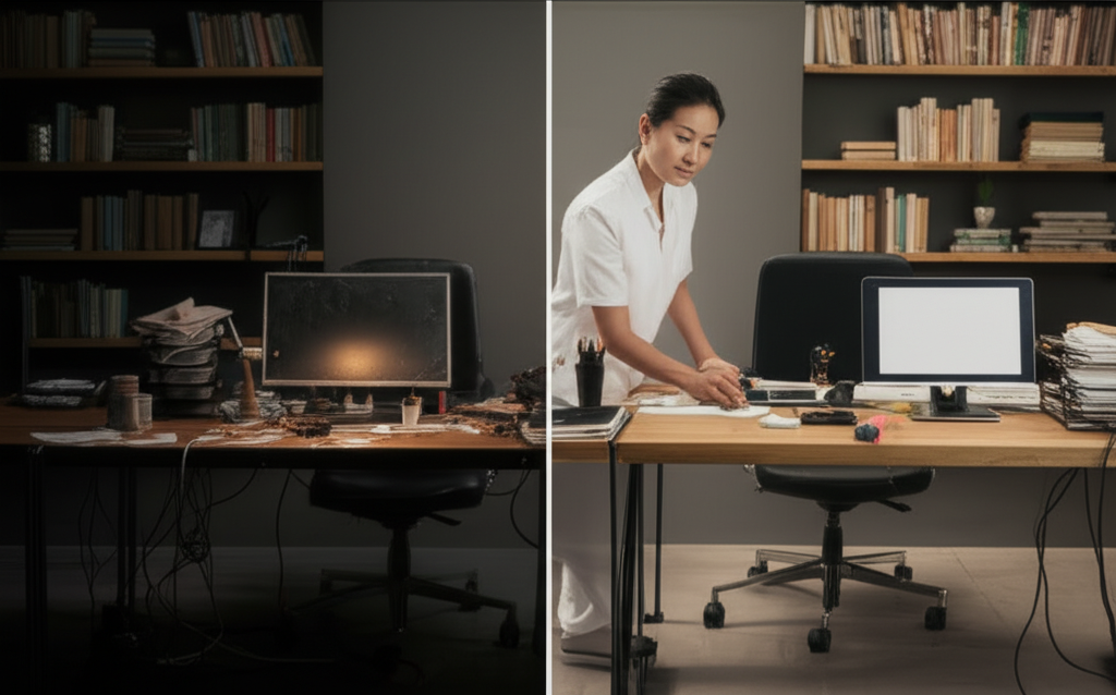 Professional Home Office cleaning before and after